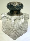 Antique Black starr   Frost- Sterling Silver Repousse Crystal Inkwell    19th Cen 