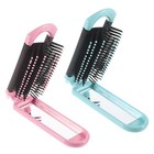 Foldable Hair Brush With Mirror - 2 Pcs Portable Travel Hairbrush - Pink  Green