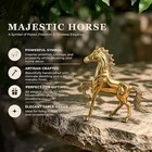 Golden Metal Horse Decorative Figurine Royal Equine Statue Home Office Decor