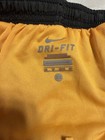 Nike Dri-fit Women   s Running Shorts Black red orange Colorblock Elastic Waist