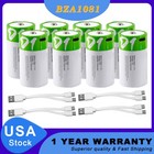 Usb Rechargeable D Size Lithium Ion Batteries Lr20 1 5v 12000mwh With Cable Lot