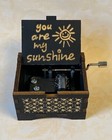 Vintage Wooden Music Box Etched Plays    you Are My Sunshine    Works Great 2 5   l       
