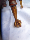 Piano Organ Wooden Swivel Stool W Brass Claw Glass Ball Feet Adjustable Antique