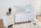 100  Natural Cotton Percale Crib Bed Skirt  White  Soft Breathable  For Boys And
