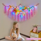 Stuffed Animal Net Or Hammock With Led Light Hanging Storage Organizer