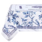  55 X 55 In Mahjong Tablecloth  Florals Card Table Mat  Multi Blue  White