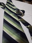 Vintage Pierre Cardin Men s Silk Dress Neck Tie Designer Green Blue Grey Striped