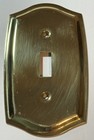 2 Vintage Baldwin Brass Colonial Switch Plates - Triple 3-gang   Single Toggle