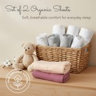 Guava Lotus Travel Crib Sheets Set Of 2 - 100 Organic Cotton Fitted For Baby