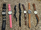 Lot Of 7 Vintage Quartz Wrist Watches Pedre Focus Generra Boune Fashion Untested