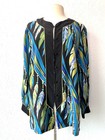 Vintage Bob Mackie 100  Silk Wearable Art Shirt Blouse Large Excellent Condition