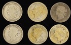 Lot Of  6  Canada Quarters  Victoria  Worn Dates  Sterling Silver  Inv 1a021