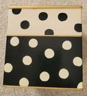 Mackenzie Childs Tissue Box Cover Dotty Polka Dot Boutique Black Cream Square