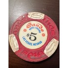 Vintage Sands Hotel Casino Las Vegas Nevada  5 Poker Chip Red White Collectible