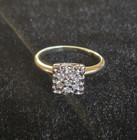 Vintage 1950 s     14kt Yellow And White Gold Diamond Illusion Ring Park Co 3 4g