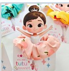 24 Valentine s Day  Party Gifts Kids Ballerina Cards With Hair Scrunchies Favors