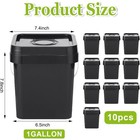 10pcs Food Grade Square Bucket Lid1gallon Plastic Bucket 4 5l Utility Industrial