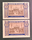 Greece 1940  10 Drachmai P-314 With Sequence Block Number B33 And B34  Grade Au