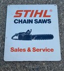 Two-sided Stihl Chainsaw Sales   Service Sign Original 11 3 4  X 13 