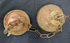 Vtg Antique 1920s School Art Deco Hanging Chandelier Milk Glass Light Fixture
