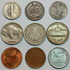 Old Obsolete Us Coin Collection With Silver   Uncirculated 9 Coin Set   lot 14 