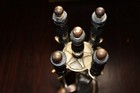 Gorgeous Vintage Brass   Marble Handle Fireplace Tool Set With Star