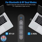 Dinofire For Bluetooth Presentation Remote Powerpint Clicker Usb Rechargeable