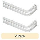 Adjustable Double Curtain Rod Set 2 Pack Steel Wrap Around 28-48 Inch White New