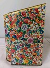 Vtg Chintz Victorian Litho Biscuit Tea Tin Canister Made In England Slanted Top