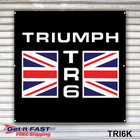 Triumph Tr6 Emblem Reproduction Illustrated Banner Sign Wall Art