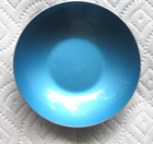 Vtg Emalox Norway Blue Turquoise Bowl Dish Lacquer Aluminum Trinket Orig Label