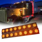 New For Peterbilt Front Air Cleaner Kit 16 Flat Amber Led Lights   Bezels