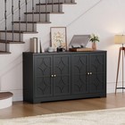55 credenza Adjustable Shelves Buffet Sideboard Wood Cabinet W storage   4 Doors