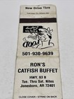 Vintage Matchbook Cover  Ron   scatfish Buffet  Jonesboro  Ar  Gmg  Umstruck