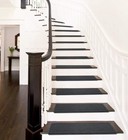 14 Pieces Bullnose Carpet Stair Treads Set  9-1 2 x 30   Black New