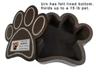 Custom Pet Urn  Paw Print Shape  Small Dog Urn  Cat Urn  Engraved Name Plate