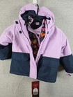 Swiss Tech 4-in-1 Systems Winter Jacket Girls 2t Purple Puff Floral Hooded New