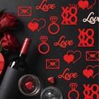 200 Pcs Valentine Confetti Romantic Red Table Confetti Heart Rings Love Lette   
