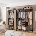 Closet Wardrobe Closet For Hanging Clothes Steel Tube Clothes Storage Organizer