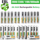 Ebl Lot Aa Aaa Rechargeable Batteries 2800mah 2300mah 1100mah 800mah Ni-mh   Box