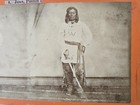 Rare   Original 1870 s Photo Of Pueblo Chief With Sword  San Juan Pueblo 7  X 3 