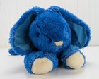 Vintage Blue Rabbit Plush 16  Stuffed Animal Bunny White Foot Pads Tail Laying