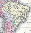 1886 Mitchell Map South America Brazil Peru Ecuador Colombia Argentina Chile