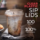 100 Clear 16 Oz Pet Cups With Sip Lids     Disposable For Cold Drinks