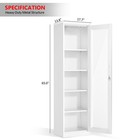65  Tall Metal Storage Cabinet With Locking Glass Door And 4 Adjustable Shelves