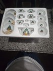 Vintage Childs Christmas Porcelain Tea Set Teddy Bear Christmas Tree 17piece New