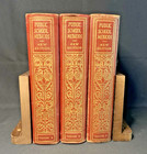 Antique School Decor Books Lot 3 Lg Hc Late 1920s Illustrated Stack Vintage Red