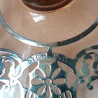 Single Candlestick Pink Peach Glass Sterling Silver Overlay 4 