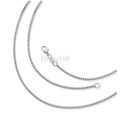 925 Sterling Silver Italian Round Box Chain Necklace 16  32  With Rhodium Finish