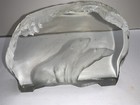 Viking Art Glass Polar Bears Clear Paperweight Lg Heavy 